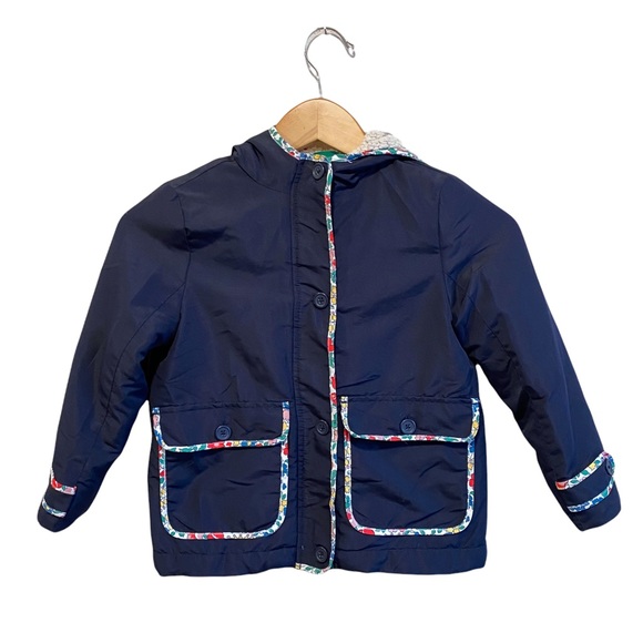 Mini Boden Navy Blue Hooded Sherpa-Lined Anorak Cat Jacket Size: 5-6 Youth - Picture 4 of 8